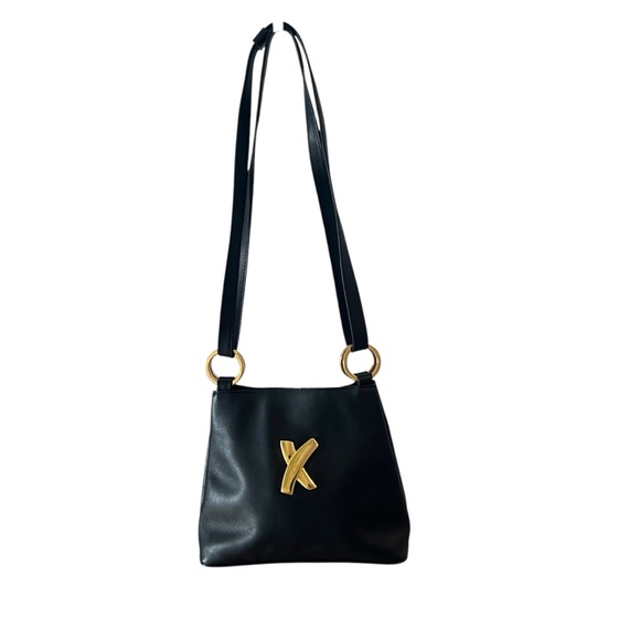 Paloma Picasso Black Convertible Shoulder/Crossbody Bag with Goldtone Details - Picture 3 of 9